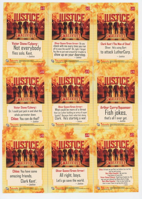 Smallville Season Six Justice Puzzle Chase Card Set J1-J9 Inkworks   - TvMovieCards.com