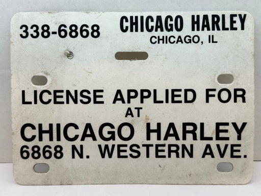 Vintage Harley Davidson Chicago IL Temporary License Plate "License Applied For"   - TvMovieCards.com