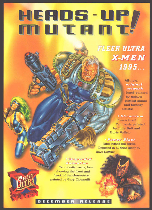'95 Fleer Ultra X-Men Uncut 9 Card Panel Promo Sheet Fleer Trading Cards   - TvMovieCards.com