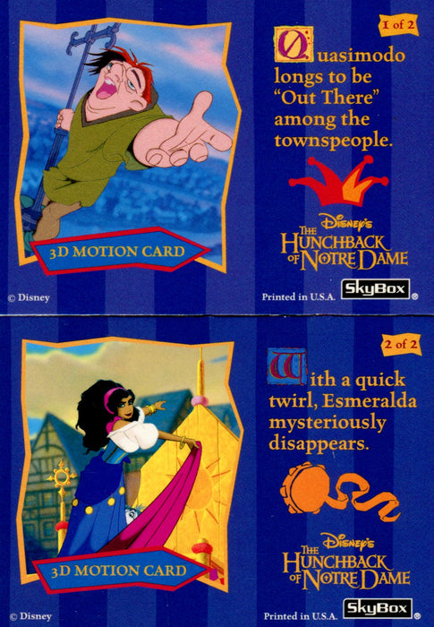 Hunchback of Notre Dame Disney Movie 3-D Motion Chase Card Set 2 Cards   - TvMovieCards.com