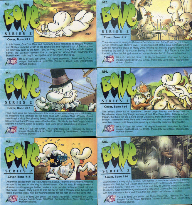 Bone Series 2 Magnachrome Chase Card Set 6 Cards M1 thru M6 Comic Images 1995   - TvMovieCards.com