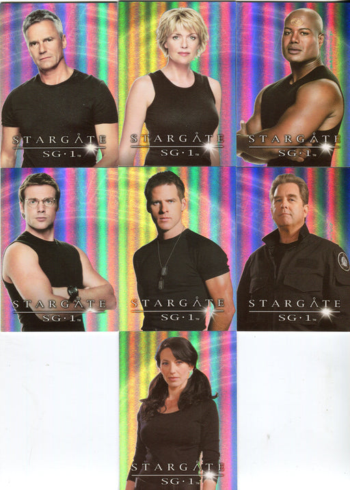Stargate SG-1 Season 9 Nine Cast Posters Foil Chase Card Set CP1-CP7 2007   - TvMovieCards.com