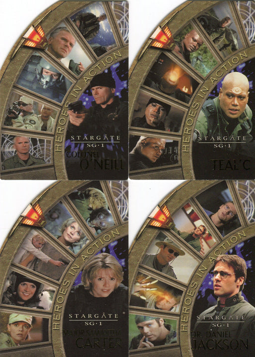 Stargate SG-1 Season Four Heroes in Action Die-Cuts Chase Card Set H1 - H4   - TvMovieCards.com