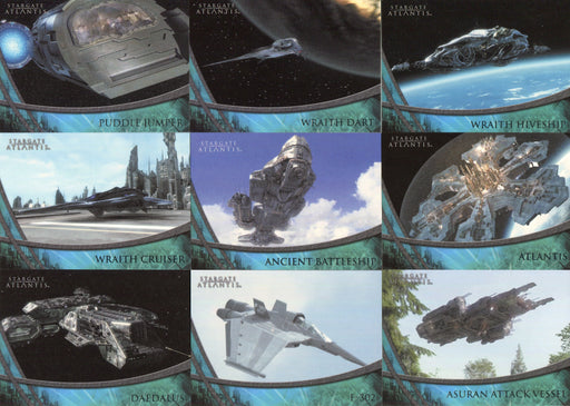 Stargate Atlantis Seasons 3/4 Ships of Pegasus Galaxy Chase Card Set PG1-PG9   - TvMovieCards.com