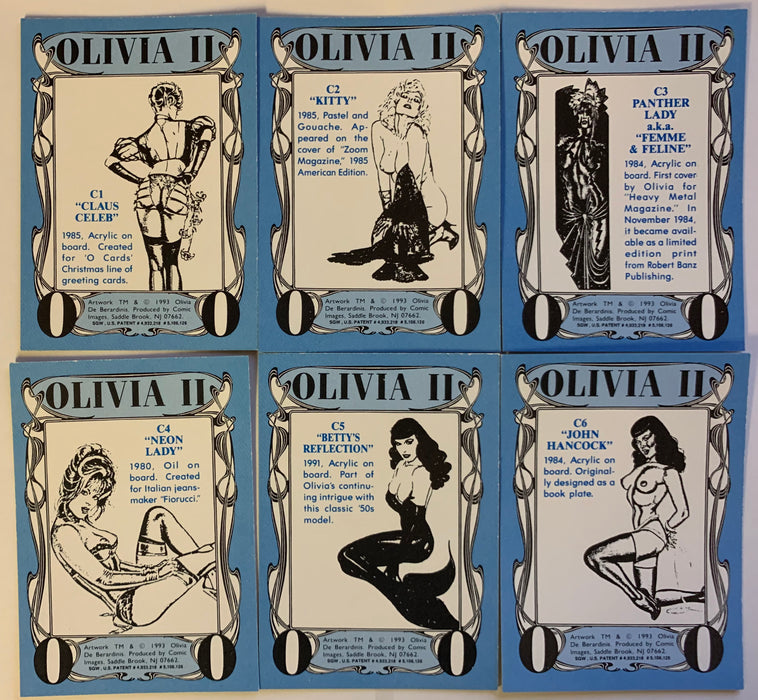 Olivia II Chrome Chase Card Set of 6 Cards Comic Images C1 - C6 1993   - TvMovieCards.com