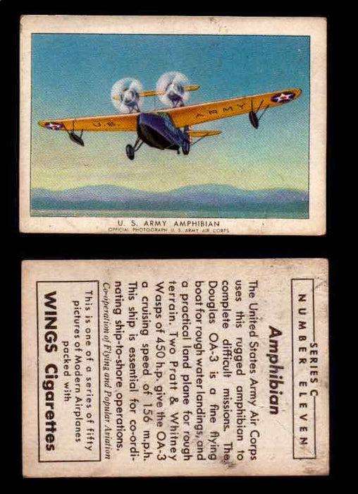 1942 Modern American Airplanes Series C Vintage Trading Cards Pick Singles #1-50 11	 	U.S. Army Amphibian  - TvMovieCards.com