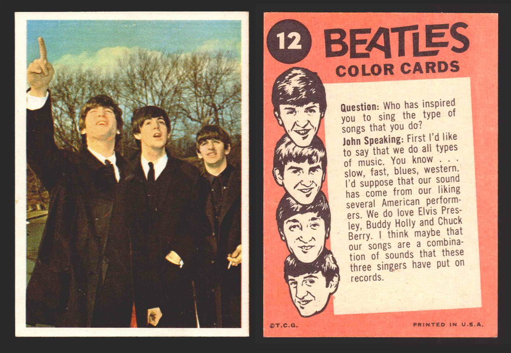 Beatles Color Topps 1964 Vintage Trading Cards You Pick Singles #1-#64 #	12  - TvMovieCards.com
