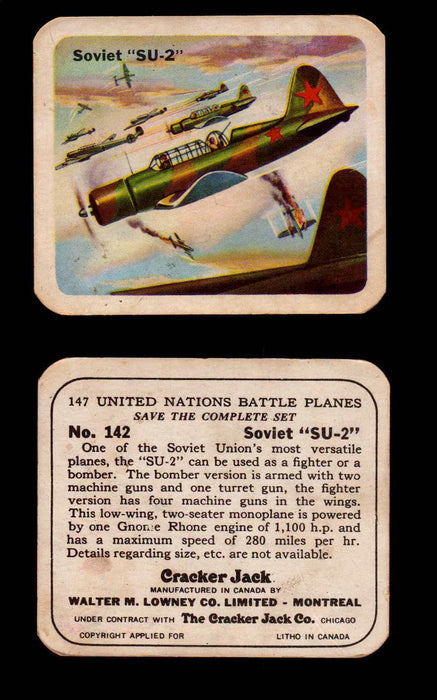 Cracker Jack United Nations Battle Planes Vintage You Pick Single Cards #71-147 #142  - TvMovieCards.com