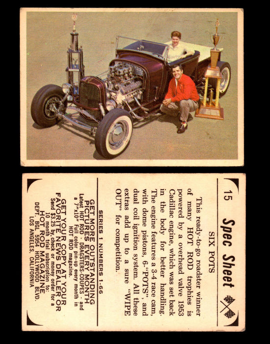 1965 Donruss Spec Sheet Vintage Hot Rods Trading Cards You Pick Singles #1-66 #15  - TvMovieCards.com