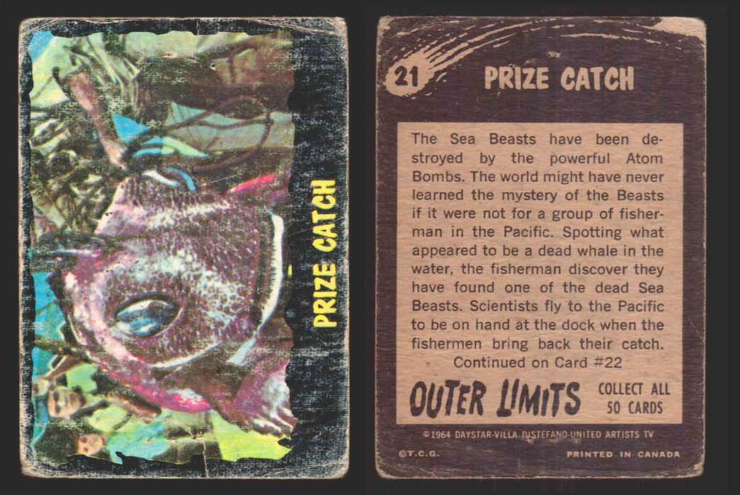 1964 Outer Limits Vintage Trading Cards #1-50 You Pick Singles O-Pee-Chee OPC 21   Prize Catch  - TvMovieCards.com
