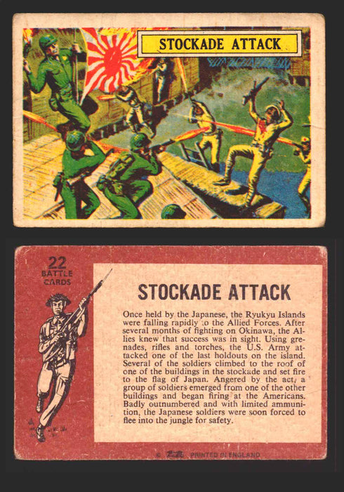 1965 Battle World War II A&BC Vintage Trading Card You Pick Singles #1-#73 22   Stockade Attack  - TvMovieCards.com
