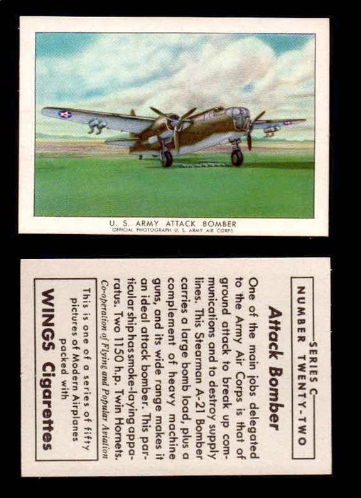 1942 Modern American Airplanes Series C Vintage Trading Cards Pick Singles #1-50 22	 	U.S. Army Attack Bomber  - TvMovieCards.com