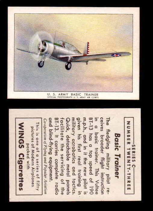1942 Modern American Airplanes Series C Vintage Trading Cards Pick Singles #1-50 23	 	U.S. Army Basic Trainer  - TvMovieCards.com
