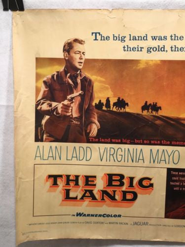Original 1957 The Big Land Half Sheet Movie Poster 22 x 28 Edmond O'Brien Ladd   - TvMovieCards.com
