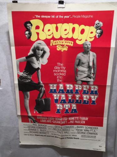 1978 Harper Valley PTA Style B One Sheet Original Movie Poster 27x41   - TvMovieCards.com