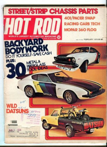 1976 February Hot Rod Magazine Back Issue - 30 Metal & Fiberglass Tool Ideas   - TvMovieCards.com