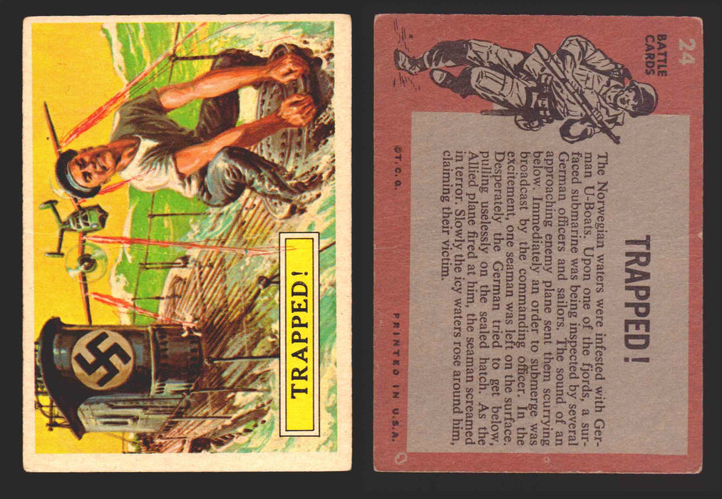 1965 Battle World War II Vintage Trading Card You Pick Singles #1-66 Topps #	24 (creased + writing on front)  - TvMovieCards.com