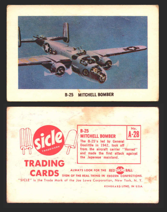 1959 Sicle Airplanes Joe Lowe Corp Vintage Trading Card You Pick Singles #1-#76 A-28	B-25 Mitchell Bomber  - TvMovieCards.com