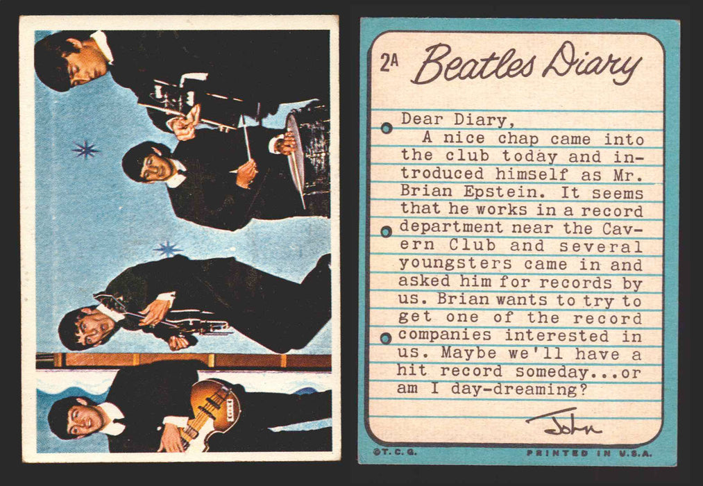 Beatles Diary Topps 1964 Vintage Trading Cards You Pick Singles #1A-#60A #	2	A  - TvMovieCards.com