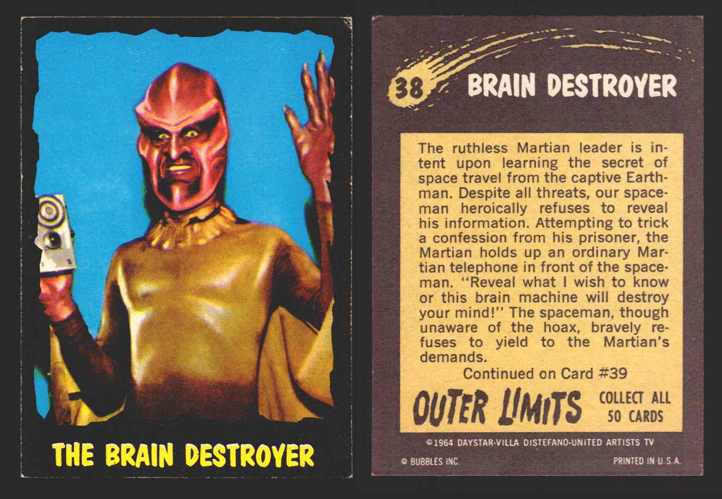 1964 Outer Limits Bubble Inc Vintage Trading Cards #1-50 You Pick Singles #38  - TvMovieCards.com