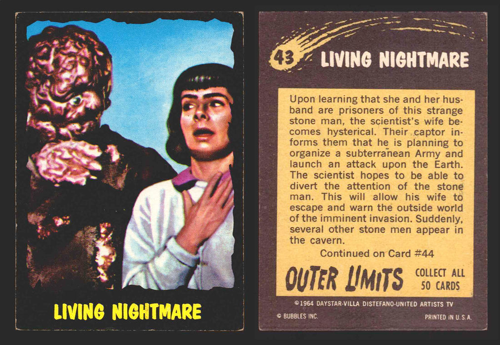 1964 Outer Limits Bubble Inc Vintage Trading Cards #1-50 You Pick Singles #43  - TvMovieCards.com
