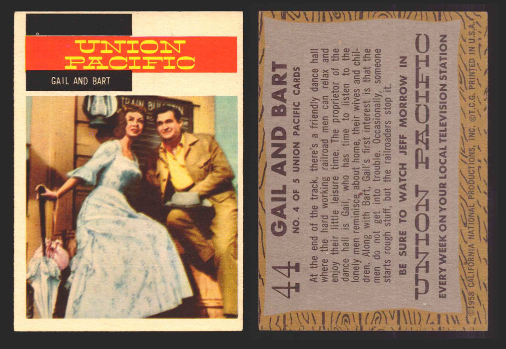 1958 TV Westerns Topps Vintage Trading Cards You Pick Singles #1-71 44   Gail and Bart  - TvMovieCards.com