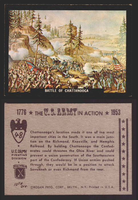 1961 The U.S. Army in Action 1776-1953 Trading Cards You Pick Singles #1-64 48   Battle of Chattanooga  - TvMovieCards.com