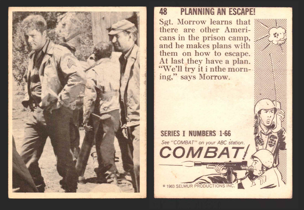 1963 Combat Series I Donruss Selmur Vintage Card You Pick Singles #1-66 48   Planning an Escape!  - TvMovieCards.com