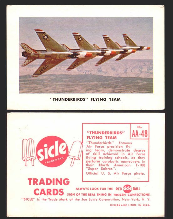 1959 Sicle Airplanes Joe Lowe Corp Vintage Trading Card You Pick Singles #1-#76 AA-48	“Thunderbirds” Flying Team  - TvMovieCards.com