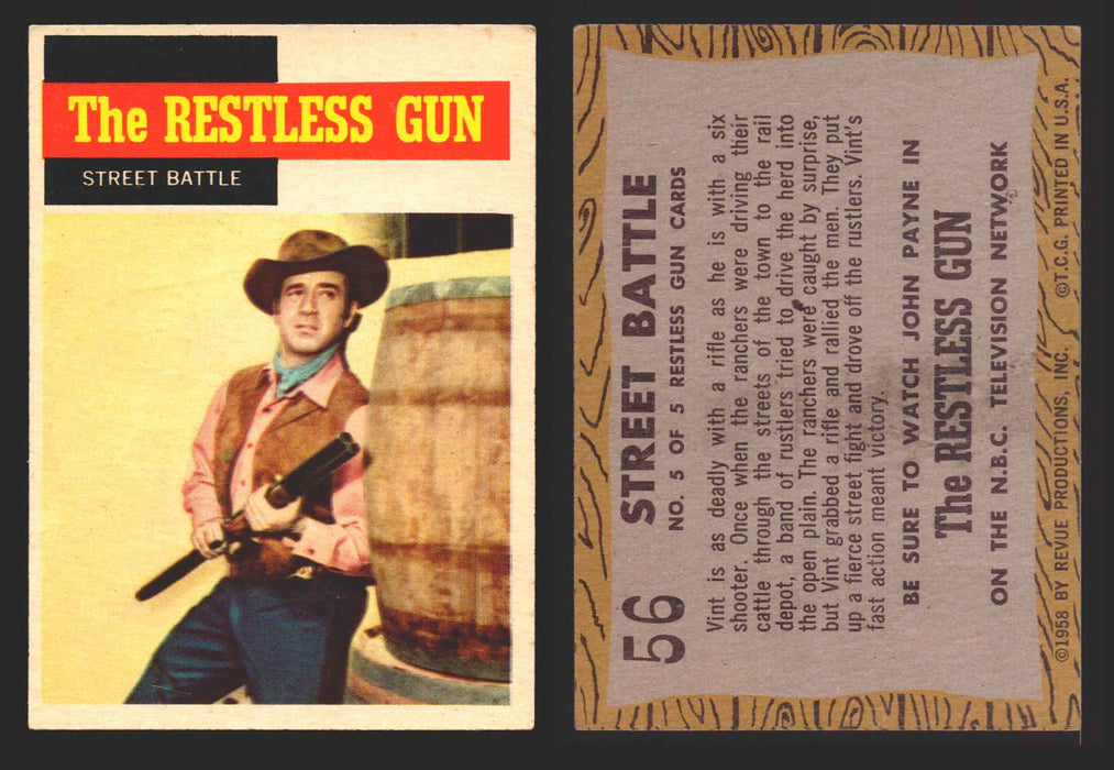1958 TV Westerns Topps Vintage Trading Cards You Pick Singles #1-71 56   Street Battle  - TvMovieCards.com