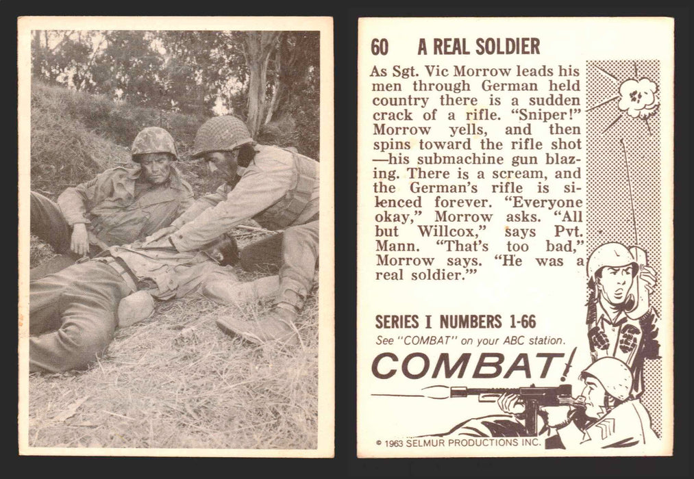1963 Combat Series I Donruss Selmur Vintage Card You Pick Singles #1-66 60   A Real Soldier  - TvMovieCards.com
