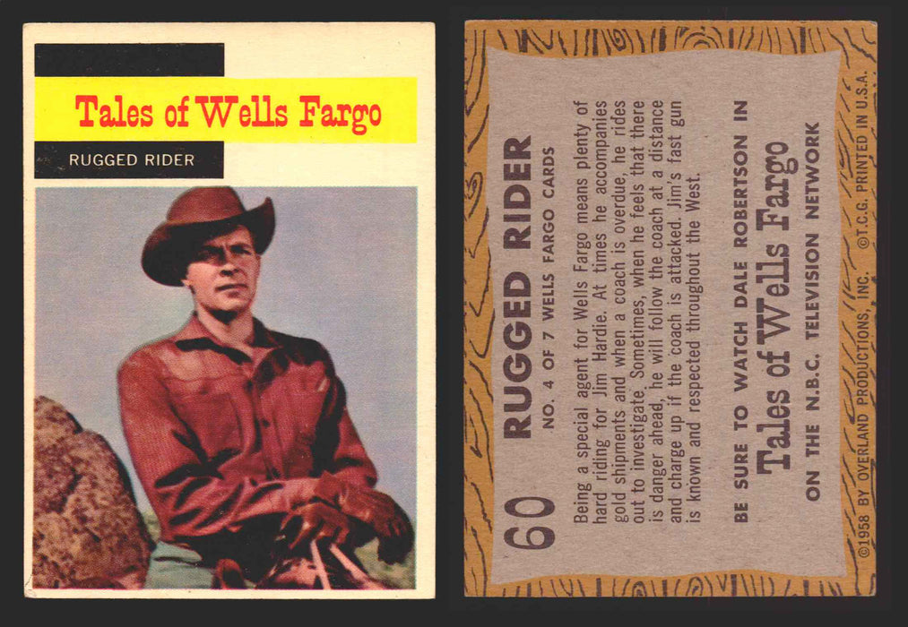 1958 TV Westerns Topps Vintage Trading Cards You Pick Singles #1-71 60   Rugged Rider  - TvMovieCards.com