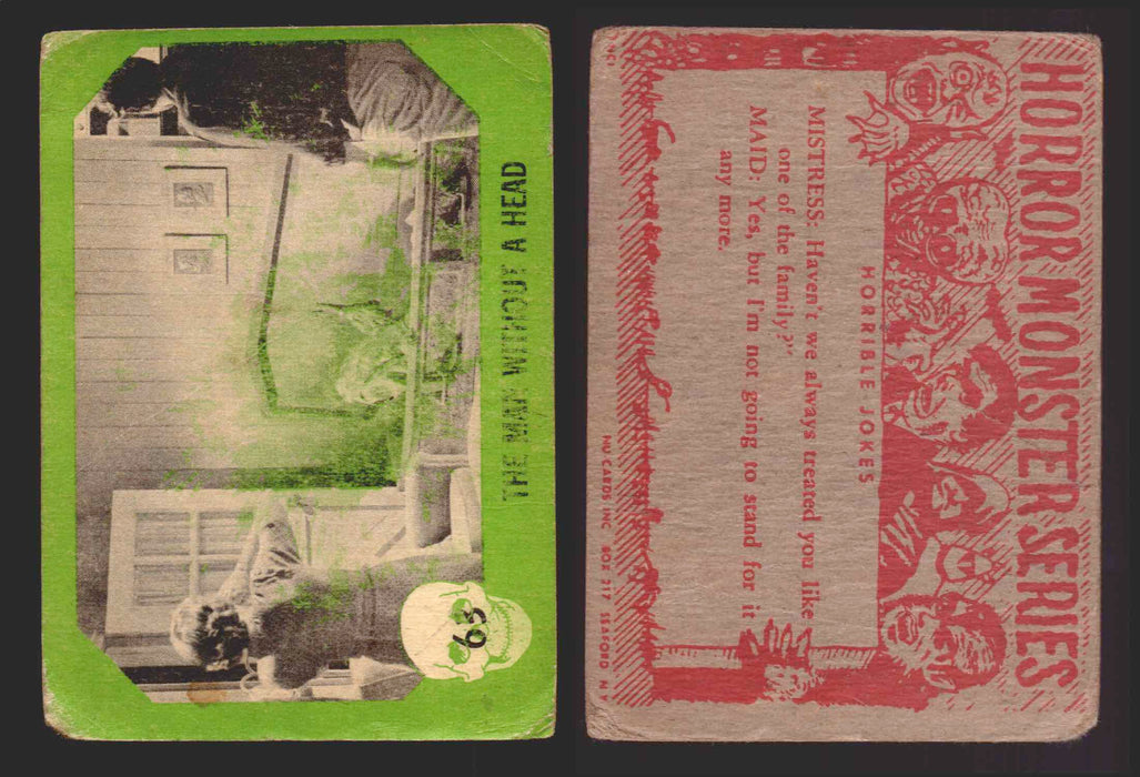 1961 Horror Monsters Series 1 Green Trading Card You Pick Singles #1-66 NuCard #	 63   The Man Without A Head  - TvMovieCards.com