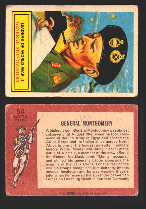1965 Battle World War II A&BC Vintage Trading Card You Pick Singles #1-#73 64 General Montgomery  - TvMovieCards.com