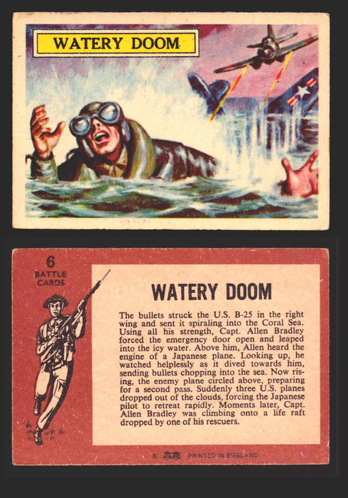 1965 Battle World War II A&BC Vintage Trading Card You Pick Singles #1-#73 6   Watery Doom  - TvMovieCards.com