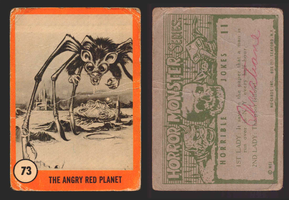 1961 Horror Monsters Series 2 Orange Trading Card You Pick Singles 67-146 NuCard 73   Angry Red Planet  - TvMovieCards.com