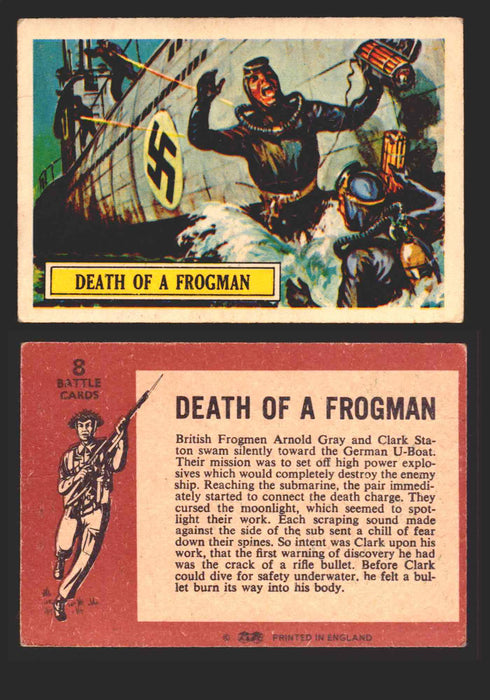 1965 Battle World War II A&BC Vintage Trading Card You Pick Singles #1-#73 8   Death of a Frogman  - TvMovieCards.com