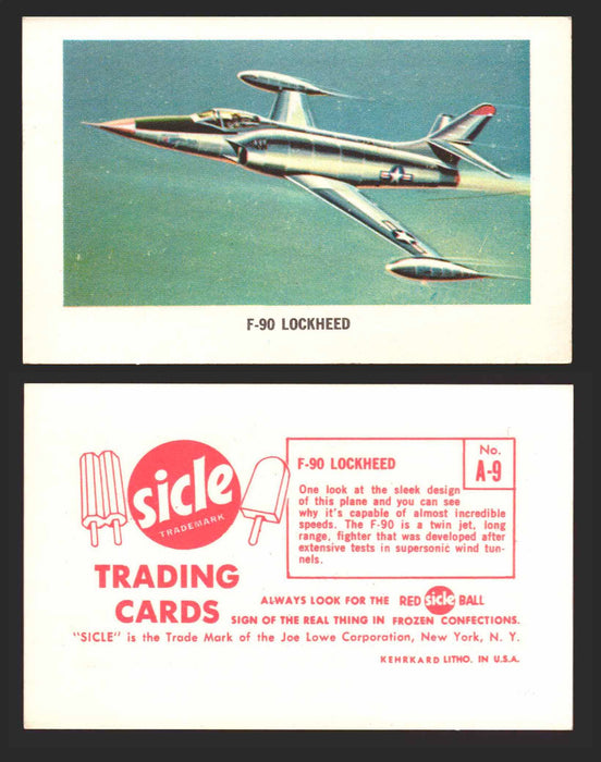 1959 Sicle Airplanes Joe Lowe Corp Vintage Trading Card You Pick Singles #1-#76 A-09	F-90 Lockheed  - TvMovieCards.com