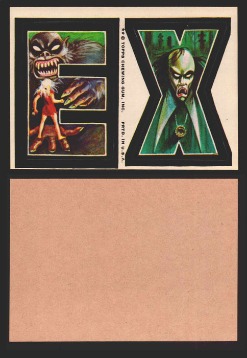 1973-74 Monster Initials Vintage Sticker Trading Cards You Pick Singles #1-#132 E X  - TvMovieCards.com