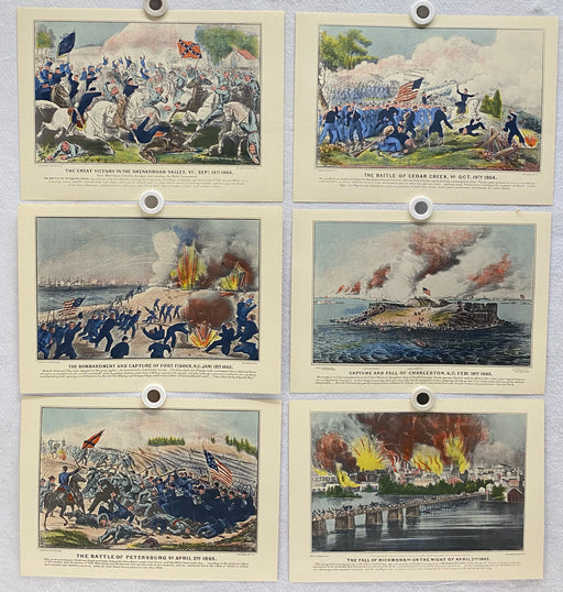 Currier & Ives Civil War Hand Colored Engraving Portfolio #8 Set of 6 Prints   - TvMovieCards.com