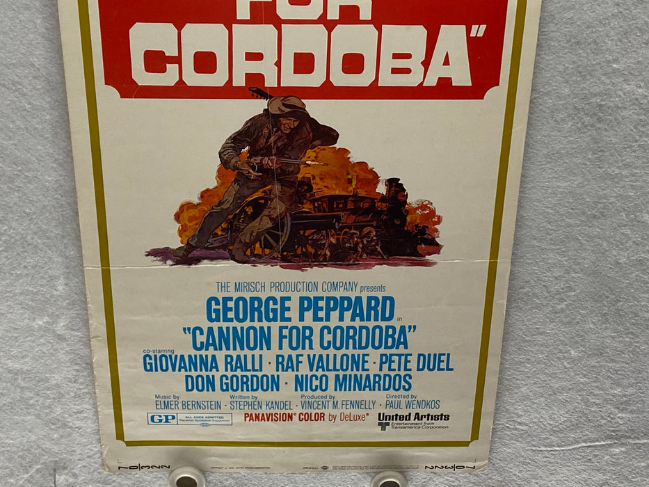 1970 Cannon For Cordoba Insert Movie Poster 14x36 George Peppard   - TvMovieCards.com