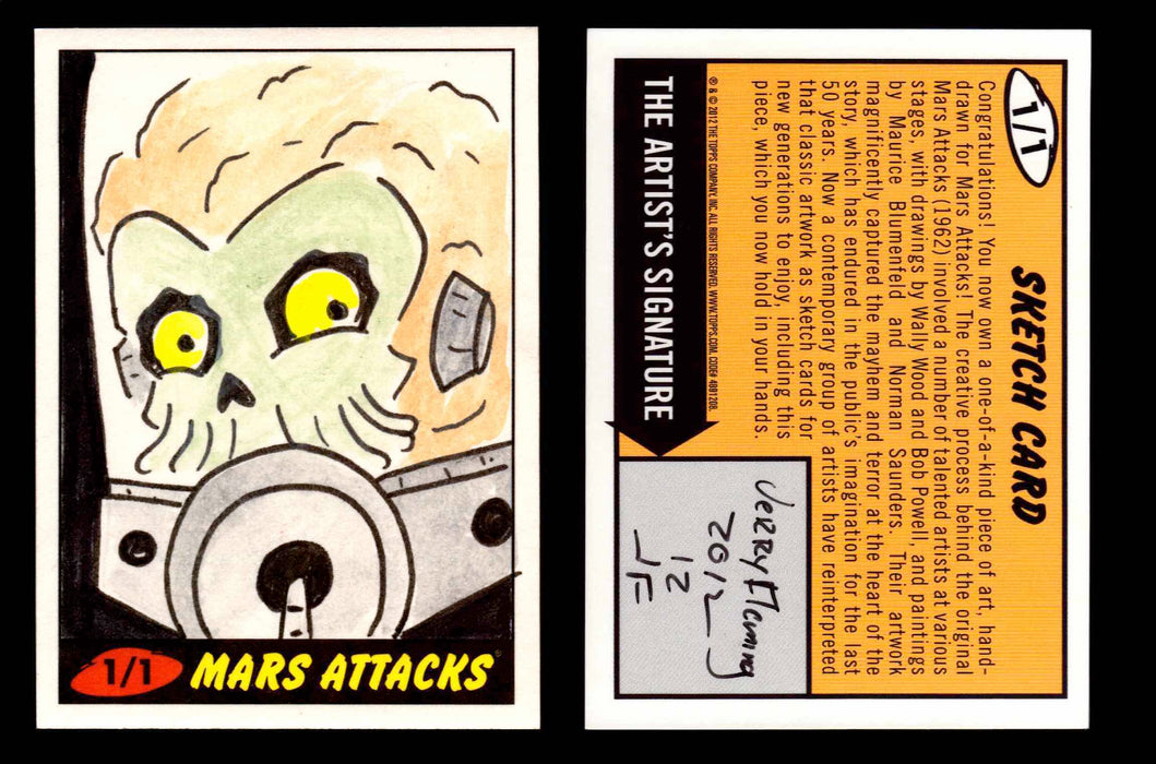 2013 Mars Attacks Invasion Artist Autograph You Pick Sketch Trading Card Topps #10 Jerry Fleming  - TvMovieCards.com