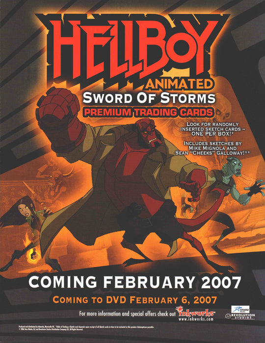 Hellboy Animated Sword of Storms Trading Card Dealer Sell Sheet Promo Sale 2008   - TvMovieCards.com