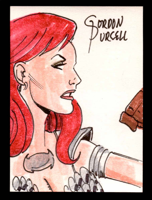 Red Sonja 2011 (Breygent) Color Artist Sketch Trading Card by Gordon Purcell   - TvMovieCards.com