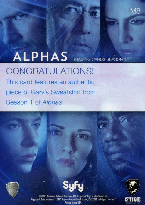 Alphas Season 1 Gary Bell's Sweatshirt Wardrobe Costume Card M8   - TvMovieCards.com
