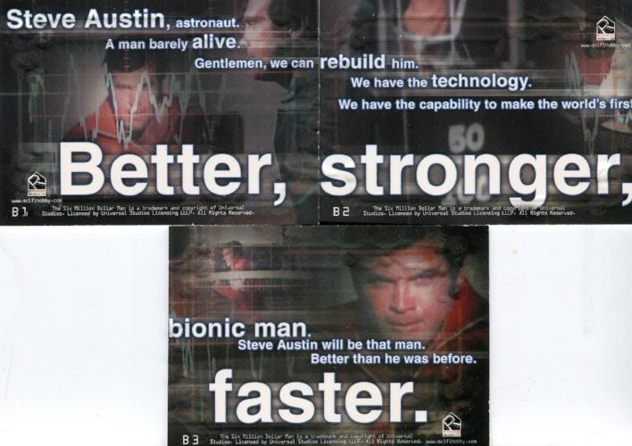 Six Million Dollar Man 1 & 2 Bionics Chase Card Set 3 Cards   - TvMovieCards.com