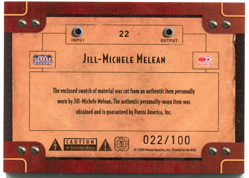 2009 Donruss Americana TV Stars Material Jill-Michele Melean #22 Costume Card   - TvMovieCards.com
