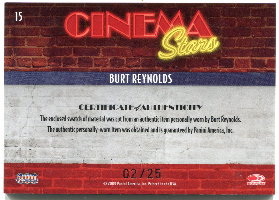 2009 Donruss Americana Cinema Stars Material Burt Reynolds #15 Costume Card   - TvMovieCards.com