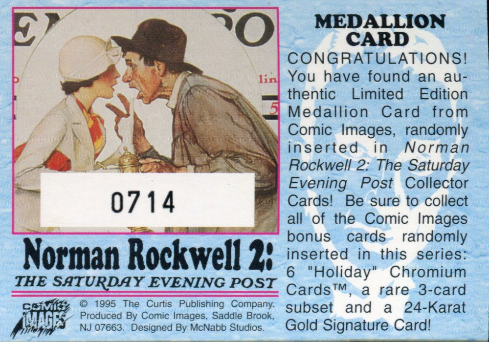 Norman Rockwell Series 2 Medallion Chase Card #0714 Comic Images 1995   - TvMovieCards.com