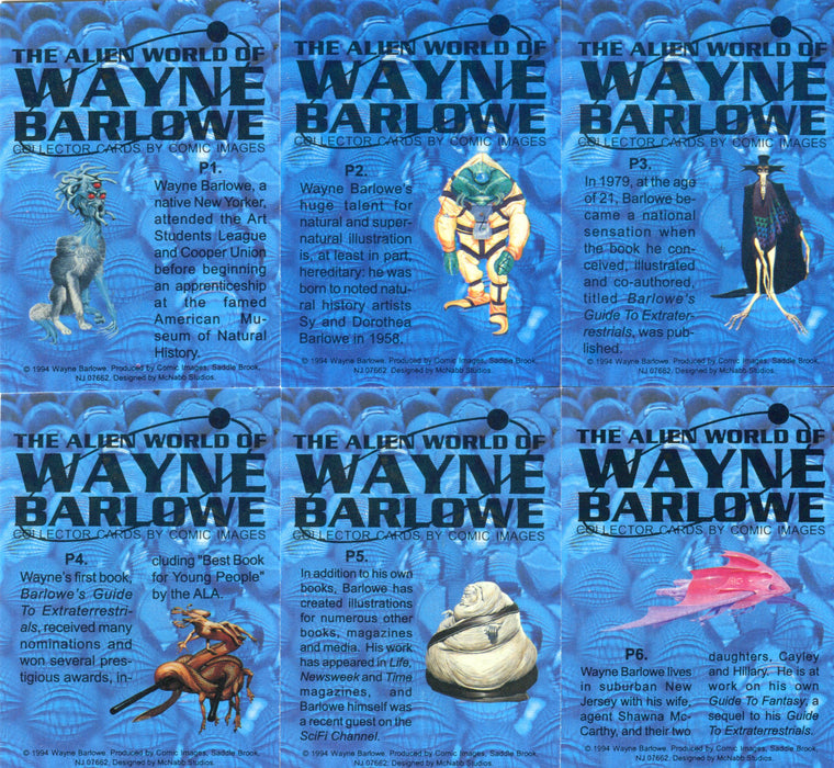 The Alien World of Wayne Barlowe Prism Chase Card Set 6 Cards P1 thru P6   - TvMovieCards.com